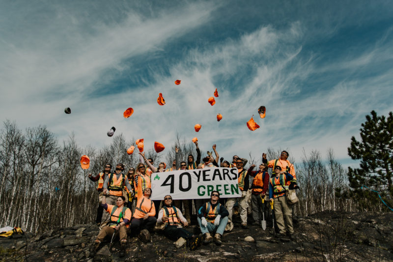 40 years green banner